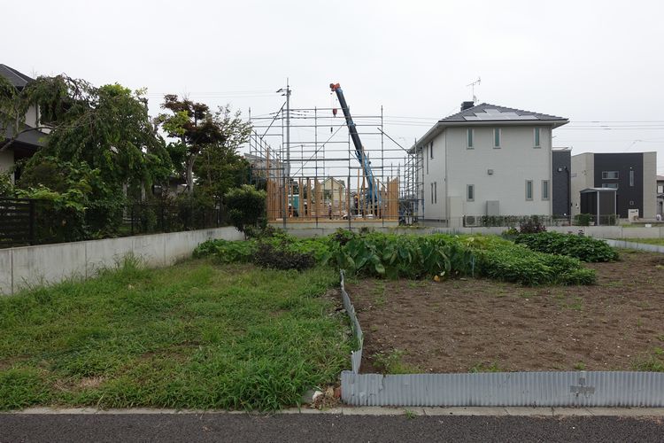 十字梁のいえ、建て方．．．