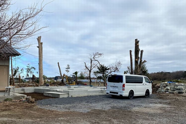 建て方の準備中．．．